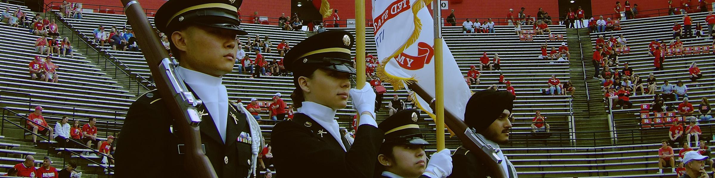 The Queens Guard at RU vs. Akron Football Game