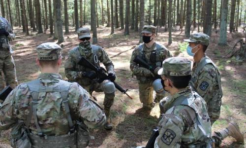 Cadets participating in training in a lab