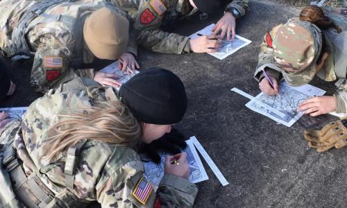 MS3s conducting last land nav for the semester