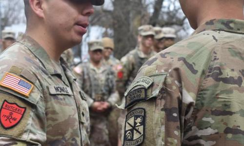 CDT Mowle patching pershin rifles cadets